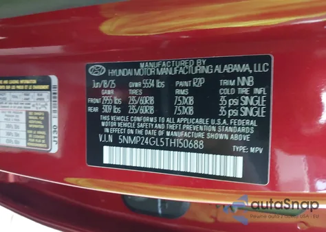 2026 Hyundai Santa Fe Sel z USA, uszkodzony, nr VIN 5NMP24GL5TH150688